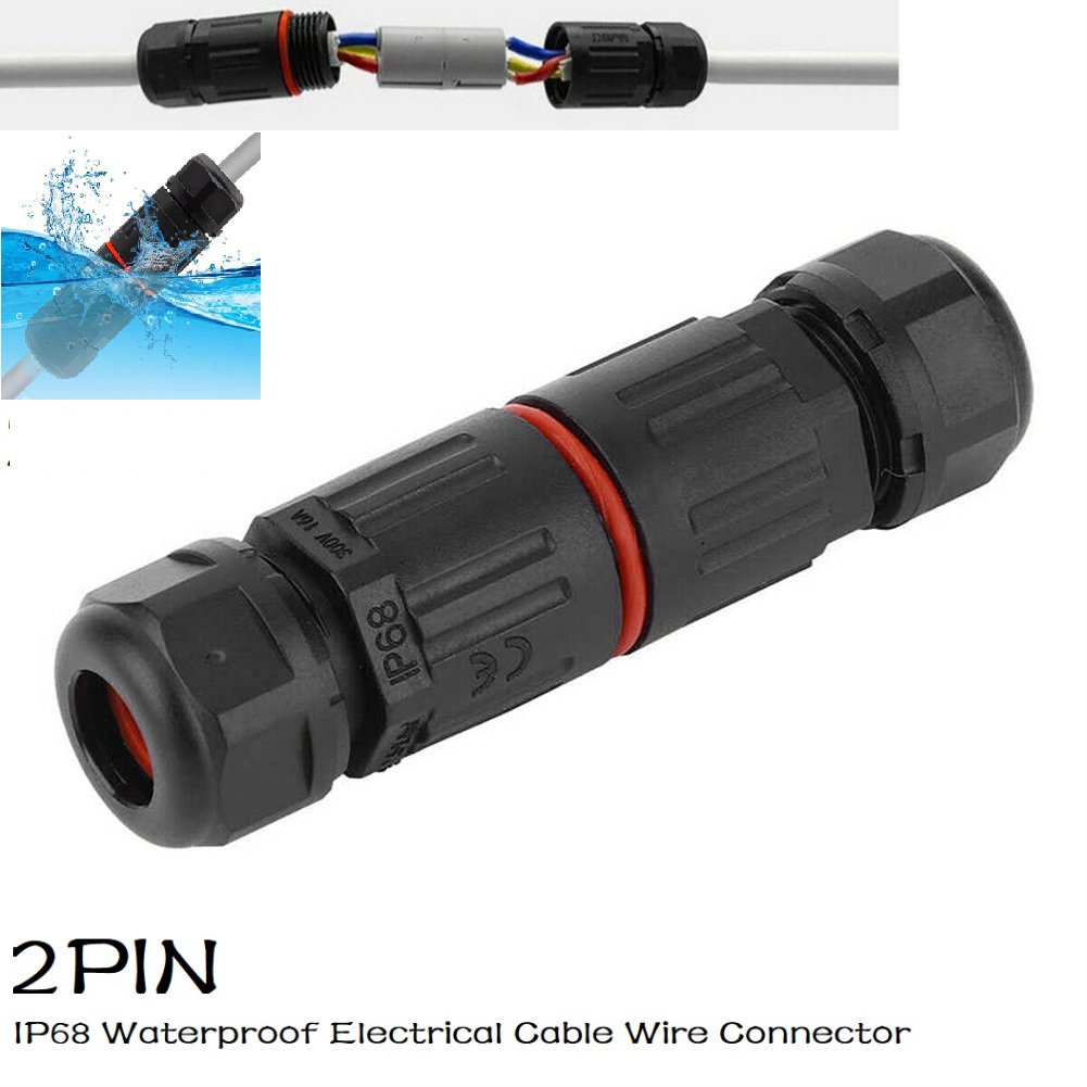 Jual &1Pc IP68 2Pin Waterproof Straight Connector Electrical Wire ...