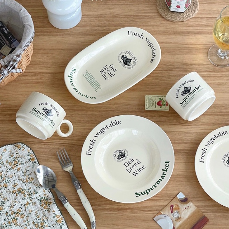 Jual Buruan Beli.. [siggi] VEGE Deli Bread Wine Aesthetic Korean Plate