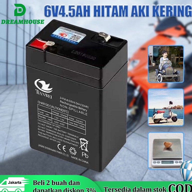 Jual TERMURAH aki kering 6v 4.5ah/ aki kering genset 6v 20ah/Aki