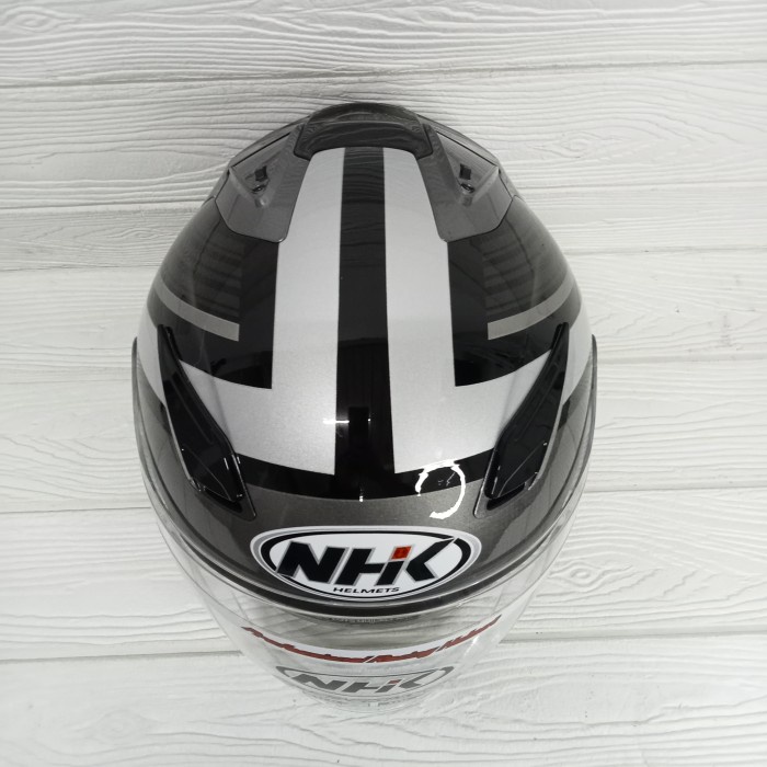 Jual Helm Nhk R1 Motif Ecto Black Silver Glossy Double Visor R1 ...