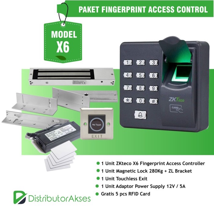 Jual Paket Fingerprint Akses Door X6 Access Control Standalone Shopee