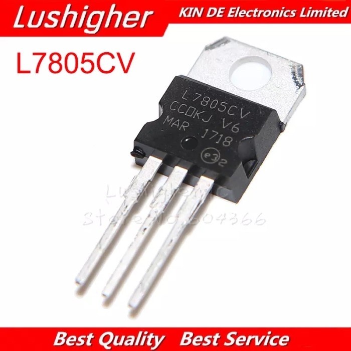 Jual Mosfet LM7805 L7805CV TO220 L7805 TO220 7805 Volt Regulator 5V 1