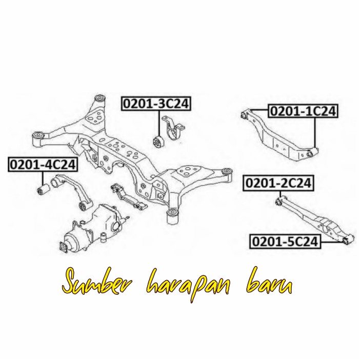 Jual Bushing Arm Link Comp Lower Belakang Pendek Serena C24 Original ...