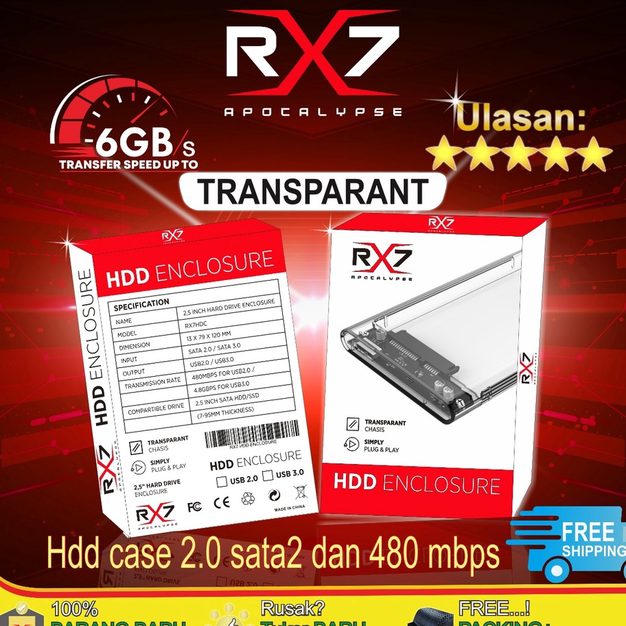 Jual Stok Banyak CASING HARDISK EXTERNAL HDD EXTERNAL CASE 2.5" USB 2.0
