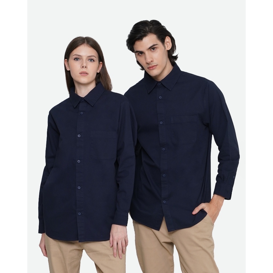 Jual Erigo Kemeja Basic Longsleeve Mackenzie Navy Unisex | Shopee Indonesia