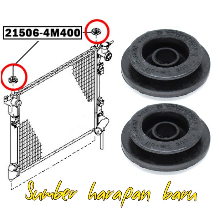 Jual New Karet Tatakan Dudukan Radiator Atas Xtrail Serena March Almera ...