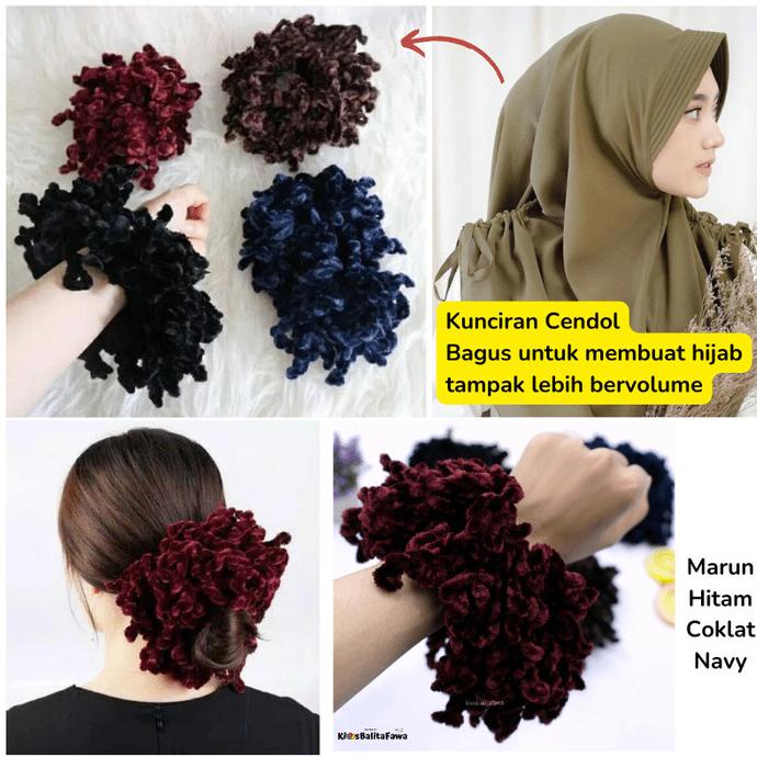Jual Kuncir Rambut Ubur - Cepol Hijab / Kunciran Ikat Jumbo 100 Jurai