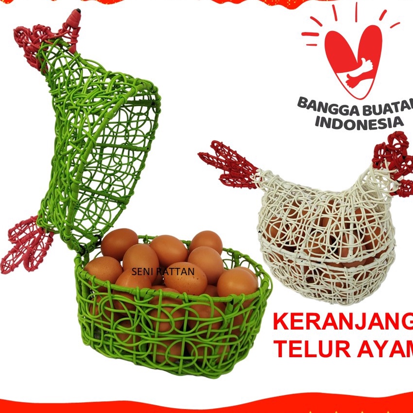 Jual Marh097 Keranjang Telur Bentuk Ayam Ukuran Xxl Besar Rotan Sintetis Muat 30 40 Telor Ayam 1700