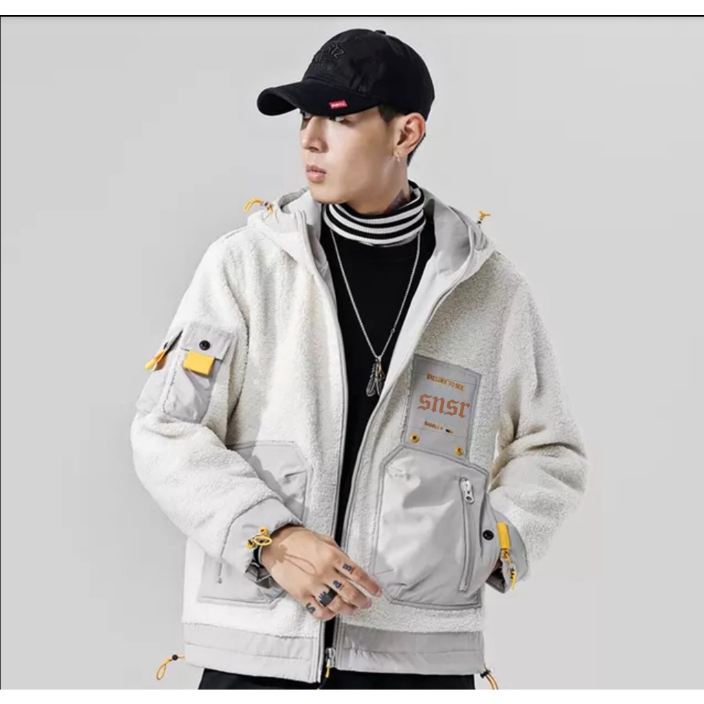 Jual SIXTEEN - Jaket Sherpa Cream Pria / Jaket Bulu Sherpa Original ...