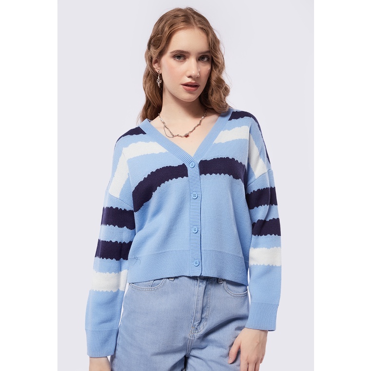 Jual COLORBOX Printed Crop Cardigan Lt. Blue | Shopee Indonesia