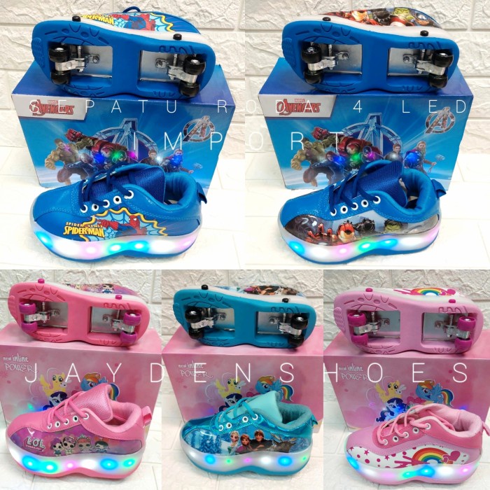 Jual [New Ori] Sepatu Roda / Sepatu Roda 4 Led Cewek Dan Cowok / Sepatu ...
