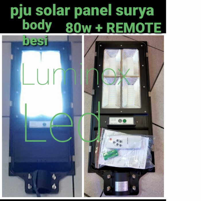 Jual [New] Pju Solar Cell Panel Surya 80W 80 Watt Jalan Led All In One ...