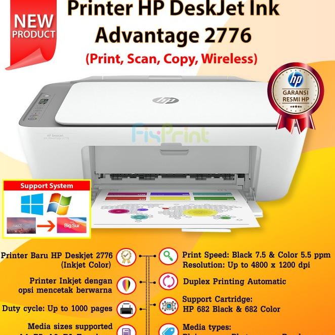 Jual Jual Printer Hp Deskjet 2776 Print Scan Copy Wifi Cartridge 682