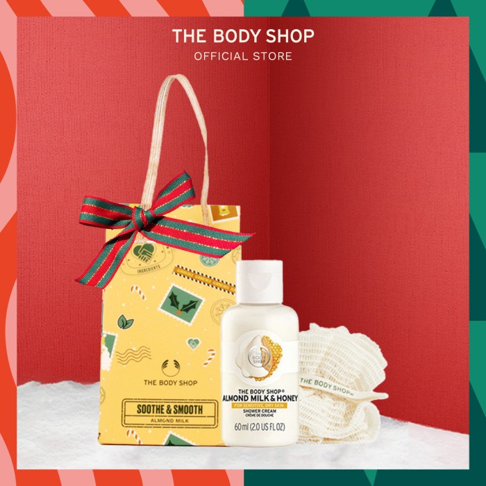 Jual The Body Shop Christmas Gift Soothing Almond Milk & Honey Shower