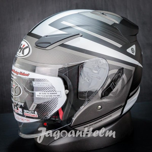 Jual Nhk Helm R1 Ecto Black Silver Doff Double Visor | Shopee Indonesia