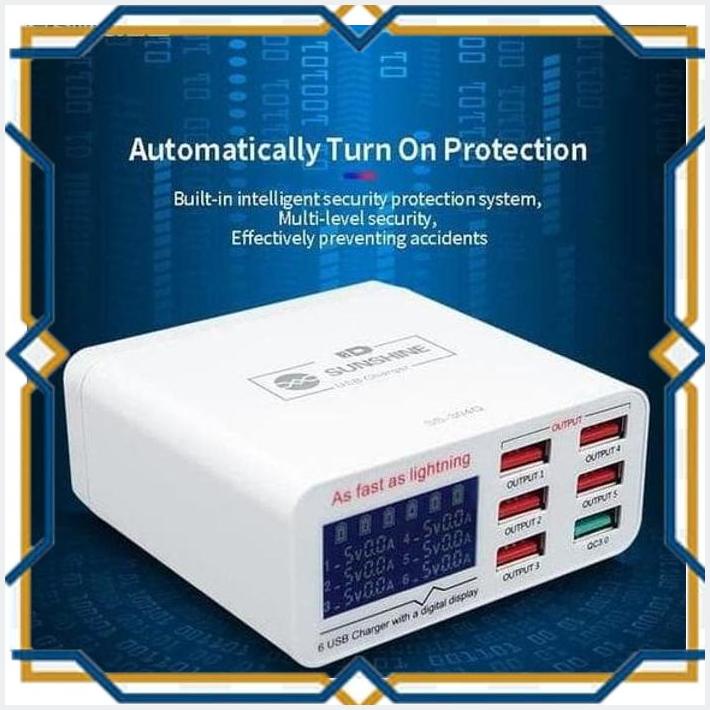 Jual [wln] super fast charger usb sunshine ss-304q output 6 port usb ...
