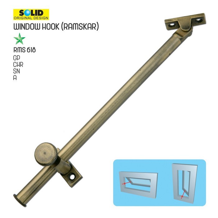 Jual Terbaru Solid Ramskar Rms 618 Putar Pengait Penahan Jendela Hak ...