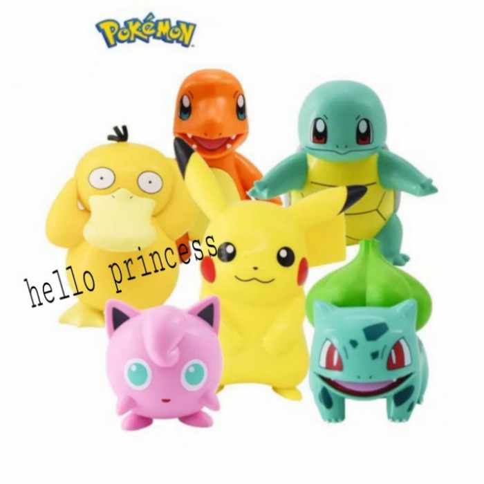 Jual Mainan Figure Pokemon Pikachu Set 6 Hiasan Miniatur Topper Cake ...