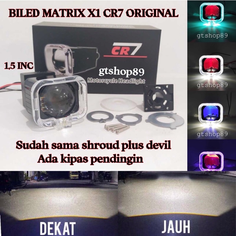 Jual Projector Biled Matrix X1 Original CR7 Tipe X3 Plus Shroud Dan ...