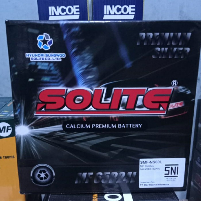 Jual AKI MOBIL KERING SOLITE 65B24L 50AH ORIGINAL | Shopee Indonesia