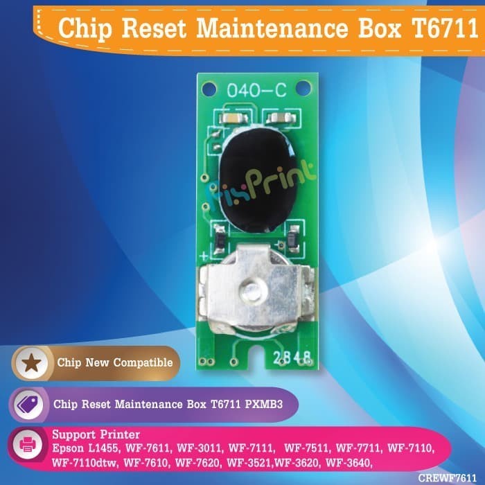 Jual Chip Reset Maintenance Box Tank T6711 Epson L1455wf7611wf3520 Star Shopee Indonesia 6069