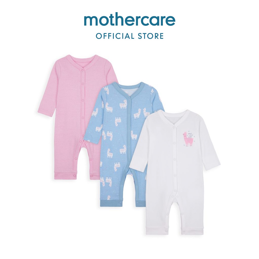 Jual Mothercare Little Llama Footless Sleepsuits 3 Pcs - Set Baju Tidur