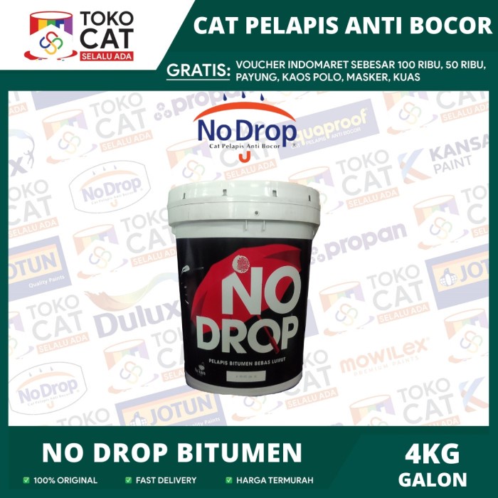 Jual Cat Pelapis Anti Bocor No Drop Bitumen Black 4kg Galon Cat Pelapis Anti Bocorcat 3016