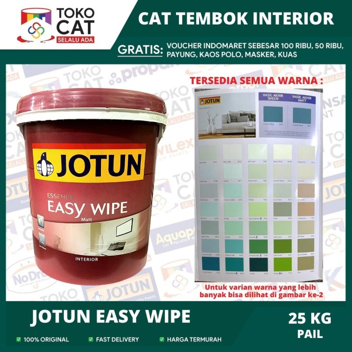 Jual Cat Tembok Dalam Anti Noda Jotun Easy Wipe Warna Putih Ukuran 26 Kg Pail Cat Tembok 7540