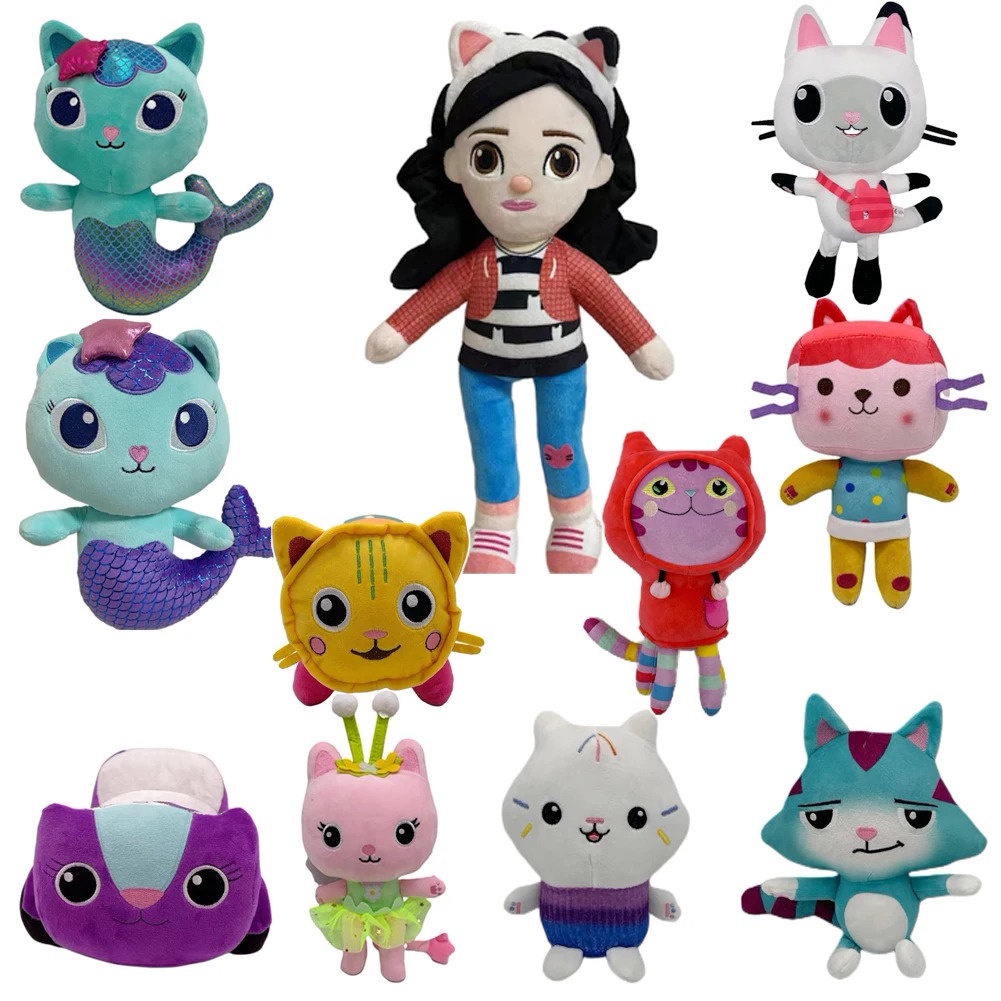 Jual Gabby Dollhouse Plush Toys Kawaii Mercat Cute Stuffed Animals ...