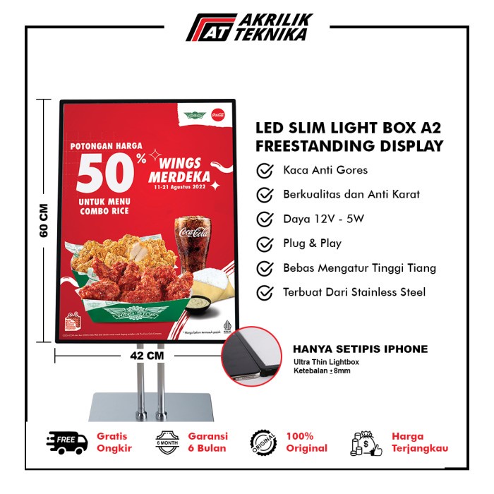 Jual Promo Freestanding Poster Led Display Tiang Ganda - A2 | Shopee ...