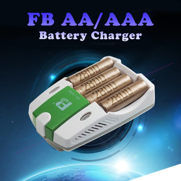 Jual Baru!! FB FB18 Smart Battery Charger + 4x AA Batteries Free ...