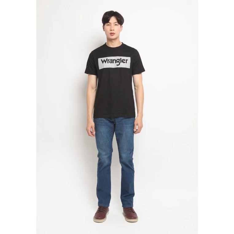 Kaos Pria Hitam Wrangler Premium Cotton Regular Fit Original foto 4