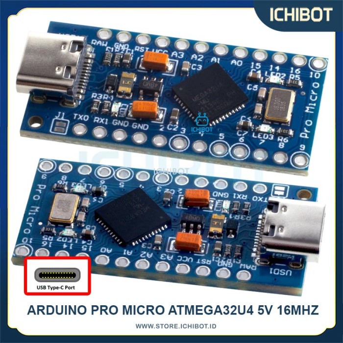 Jual Pro Micro ATmega32U4 5V 16MHz Arduino Type C Type-C ATmega 32U4 ...
