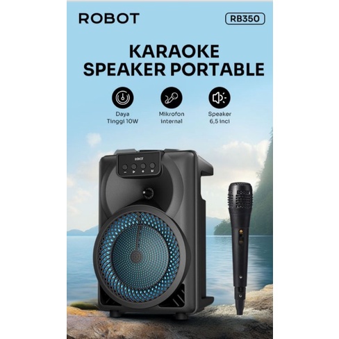 Jual Robot RB350 Karaoke Speaker With Microphone Bluetooth 5.1 | Shopee ...