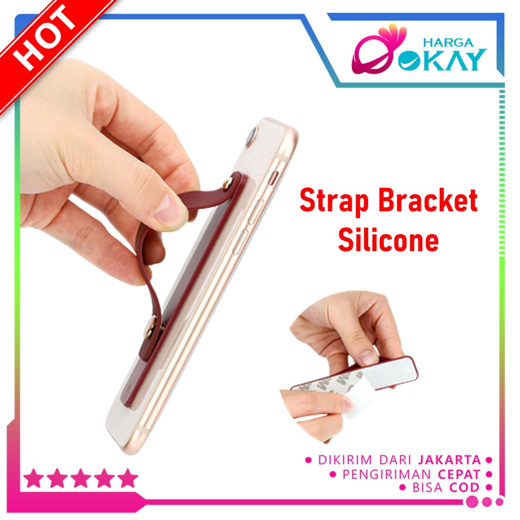 HO Strap Bracket Silicone Phone Holder Stand Universal For Iphone Android  Finger Grip Hand Multiband Sandaran HP Murah