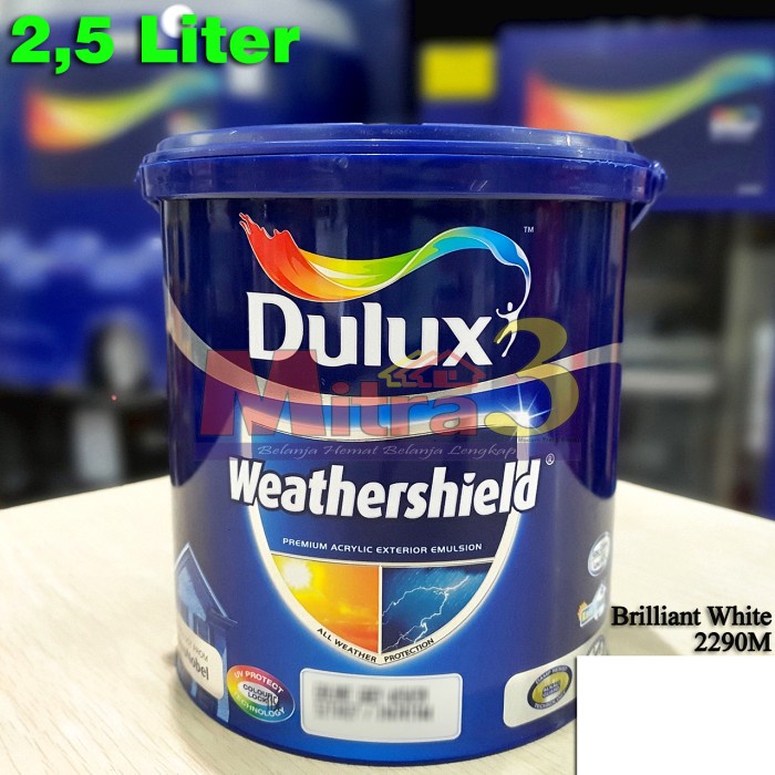 Jual {{{{}}] Cat Tembok Dulux WEATHERSHIELD Dual 2,5L Brilliant White ...