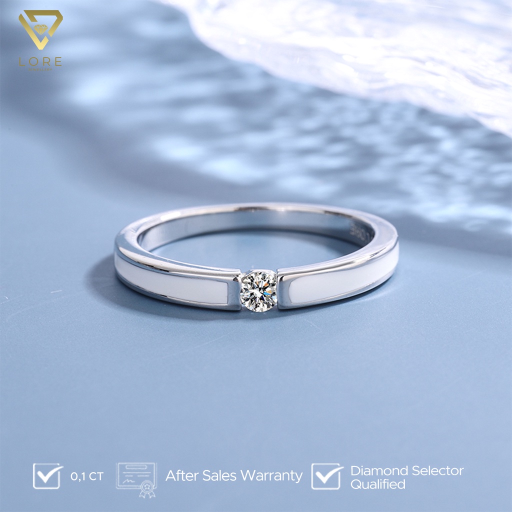 Jual Lore Jewellery Cincin Moissanite Lapis Emas 18K Blanche