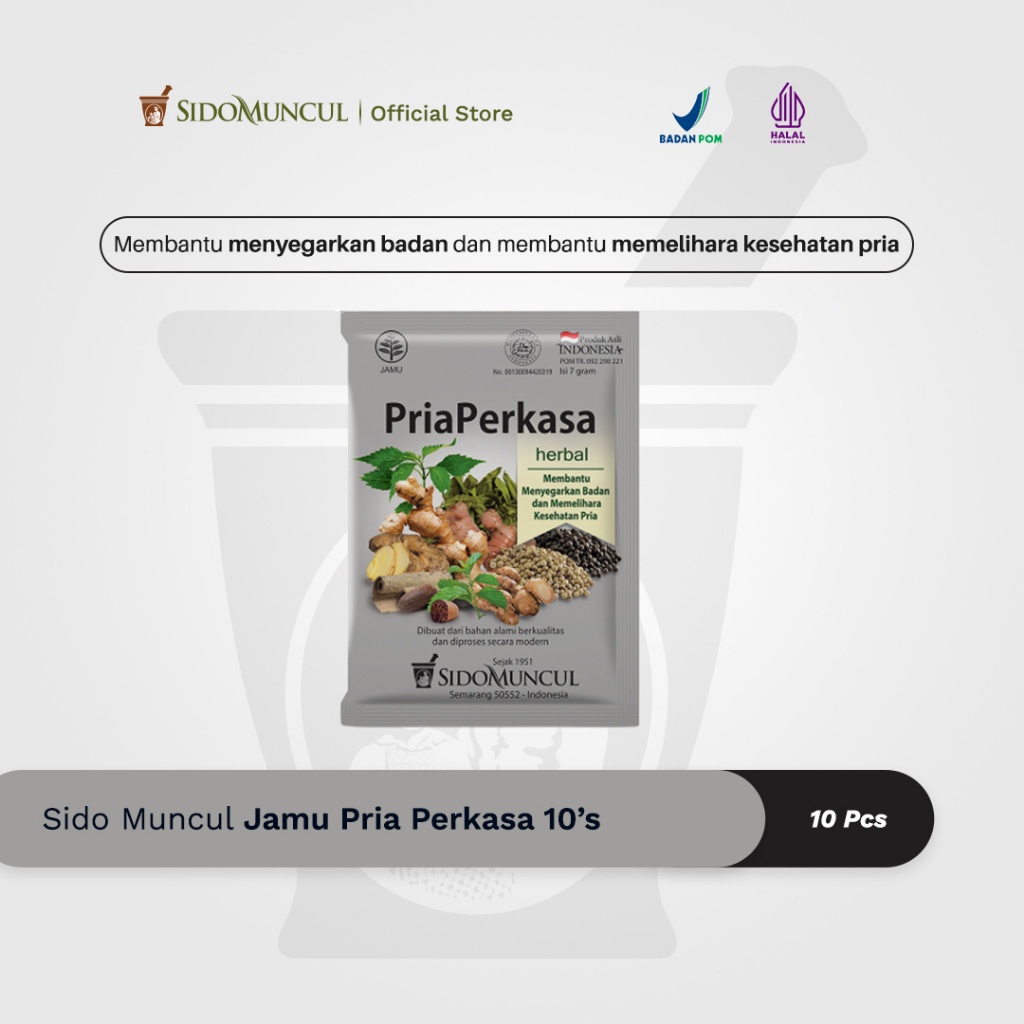 Sido Muncul Jamu Pria Perkasa 10’s - Membantu Menyegarkan Badan dan Membantu Memelihara Kesehatan Pria