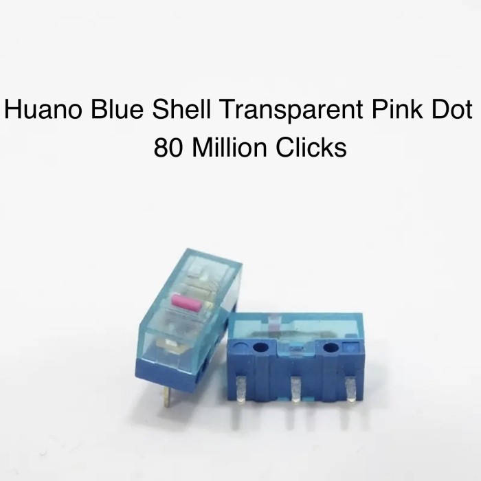 Jual Huano Blue Shell Pink Dot Micro Mouse Switch 3 Pin | Shopee Indonesia