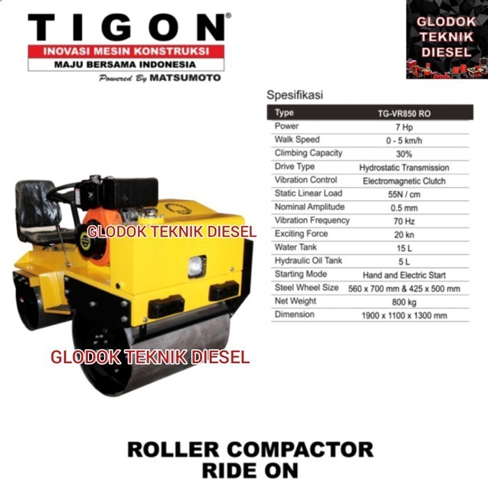 Jual Original Tigon Roller Compactor / Baby Roller Tg-Vr 850 Ro Tg ...
