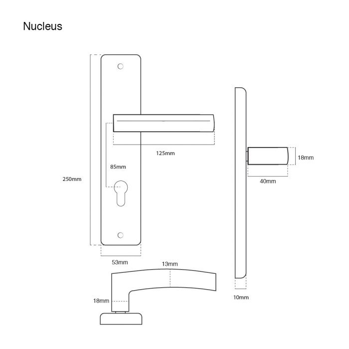 Jual Baru Nobleza Nucleus Black Prime Door Handle Set Gagang Kunci