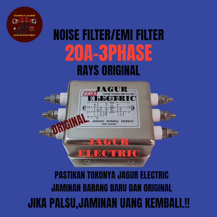 Jual [New Ori] Emi Filter/Noise Filter 20A Three Phase /3 Phase Rays ...