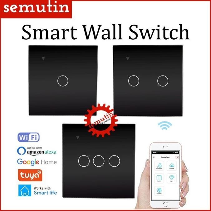 Jual Smart Wall Switch Hitam Wifi / Saklar Dinding Sentuh / Iot Touch ...