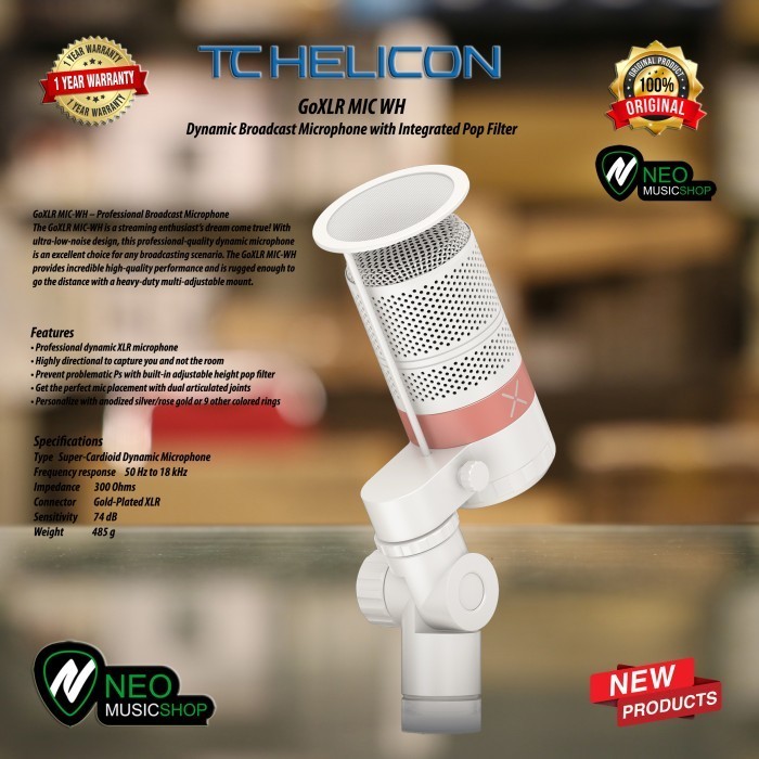 Jual PROMO TC HELICON GOXLR MIC-WH DYNAMIC BROADCAST MICROPHONE WITH ...