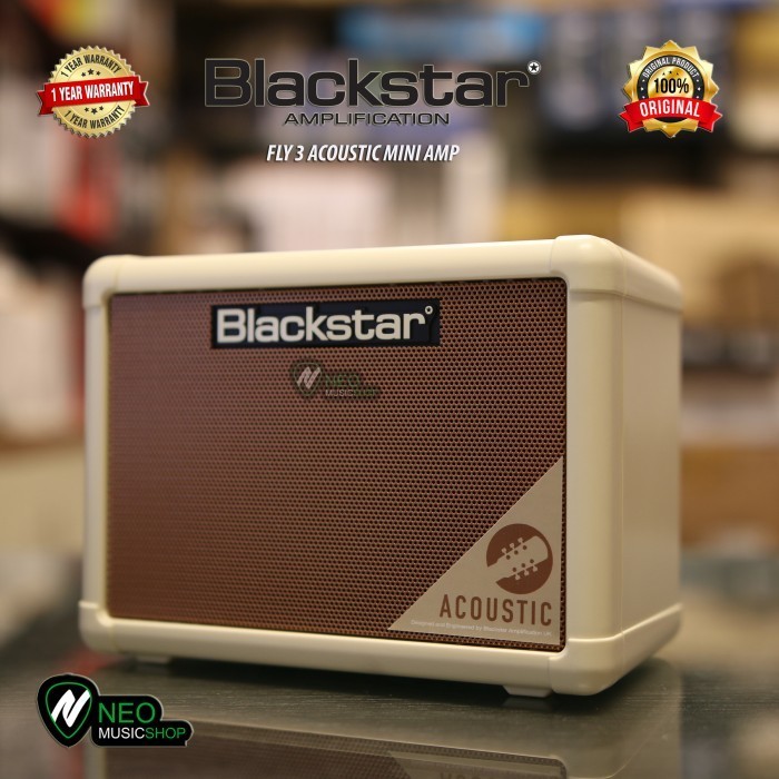 Amplificatore Per Chitarra Acustica Blackstar Fly 3 Acoustic - 3W, Alimentato A Batterie, Eco Integrato, Ingresso MP3, Uscita Cuffie