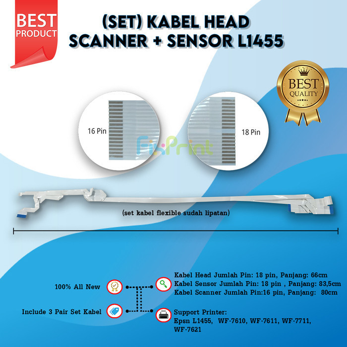 Jual Kabel Head + Scanner + Sensor L1455 Cable Flexible Printer 7610 ...
