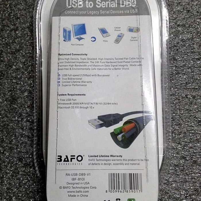 Jual Kabel Bafo Usb To Serial (Rs232) Bafo Db9 Original Best | Shopee ...