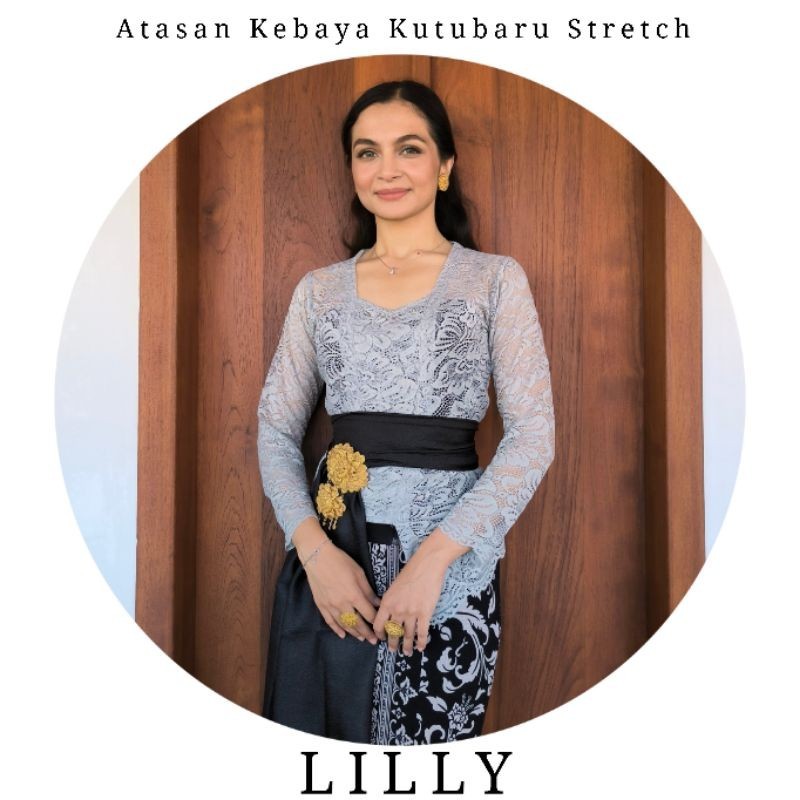 Jual Atasan Kebaya Kutubaru Lengan Panjang Brokat Stretch Lilly Shopee Indonesia