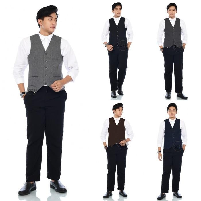 Jual Bisa Cod Vest Rompi Jas Pria Formal Kerja Kantor Premium High