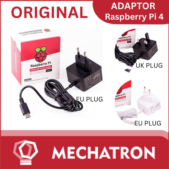 Jual Adaptor Raspberry Pi 4 Original Adapter 5.1V 3A Official Type C ...